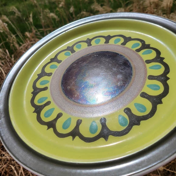 Vintage Electra Decorative Stoneware Plate Green - Brown Boho Design - Picture 9 of 14